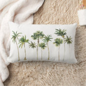熱帯モダンのヤシの木 ランバークッション (ブランケット)