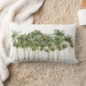 熱帯モダンのヤシの木 ランバークッション (ブランケット)