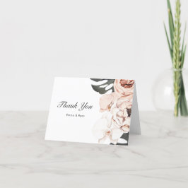 熱帯モダンの花とモンステラ サンキューカード