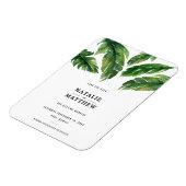 熱帯モダンの葉は日付保存 マグネット (左側)