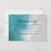 熱帯モダンエレガントビーチ結婚式 サンキューカード (正面)