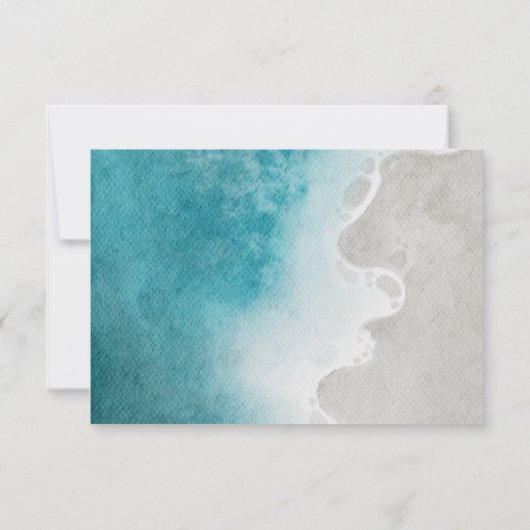 熱帯モダンエレガントビーチ結婚式 サンキューカード (裏面)