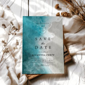 熱帯モダンエレガントビーチ結婚式 セーブザデート