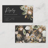 熱帯モダンエレガント白黒結婚式RSVP ノートカード (正面/裏面)