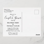 熱帯モダンカップルのシャワー金ゴールド 箔招待状ポストカード (裏面)