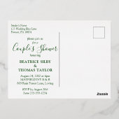 熱帯モダンカップルのシャワー金ゴールド 箔招待状ポストカード (裏面)