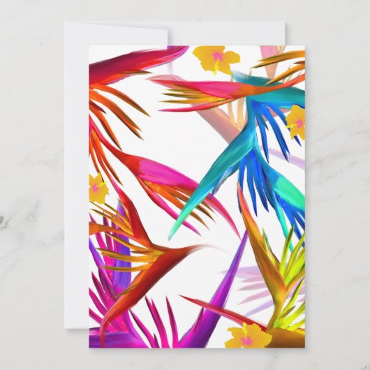 熱帯モダンカラフルフローラ結婚式招待状 招待状 (裏面)