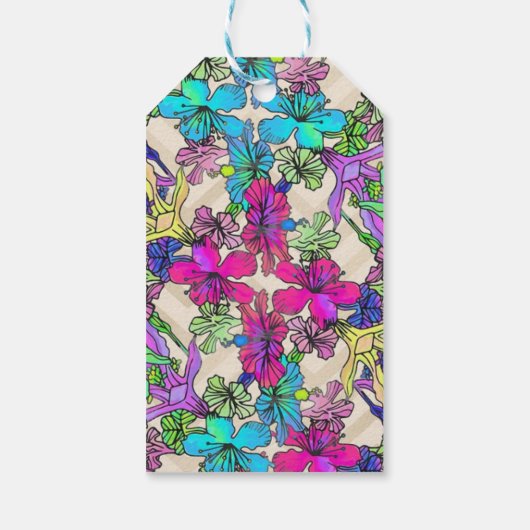 熱帯モダンカラフル植物模様 ギフトタグ (裏面)