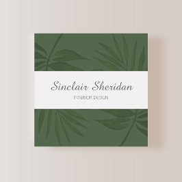 熱帯モダングリーンパームリーフ スクエア名刺