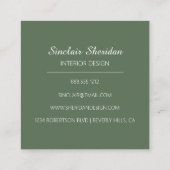 熱帯モダングリーンパームリーフ スクエア名刺 (裏面)