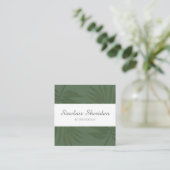 熱帯モダングリーンパームリーフ スクエア名刺 (スタンド正面)