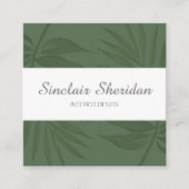 熱帯モダングリーンパームリーフ スクエア名刺 (正面)