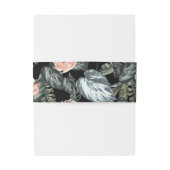 熱帯モダンサンゴフローラモノグラ結婚ム 招待状ベリーバンド (裏面例)