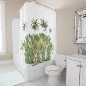 熱帯モダンジャングルヤシの木 シャワーカーテン (インサイチュ)