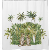 熱帯モダンジャングルヤシの木 シャワーカーテン (正面)