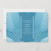 熱帯モダンティール（緑がかった色）水平結婚式招待状 招待状 (裏面)