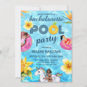 熱帯モダンバチェロレッテプールパーティー 招待状 (正面)