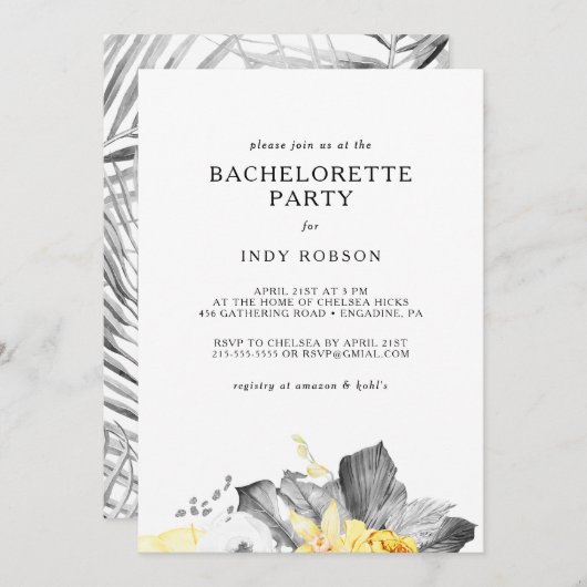 熱帯モダンバチェロレッテ招待状 招待状 (正面/裏面)