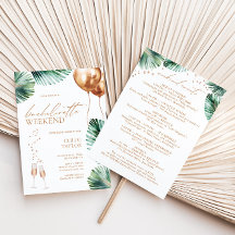 熱帯モダンバチェロレッテ週末招待状