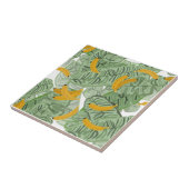 熱帯モダンバナナの緑のシームレスパターン タイル (側面)