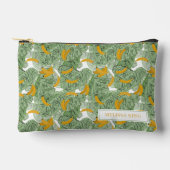 熱帯モダンバナナの緑のパターン旅行 アクセサリーポーチ (正面)