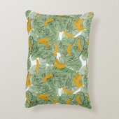 熱帯モダンバナナの緑のパターン アクセントクッション (裏面(縦))