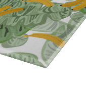 熱帯モダンバナナの緑のパターン カッティングボード (角)