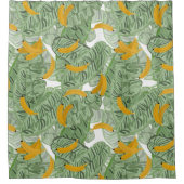 熱帯モダンバナナの緑のパターン シャワーカーテン (正面)