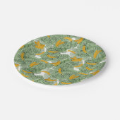 熱帯モダンバナナの緑のパターン ペーパープレート (アングル)