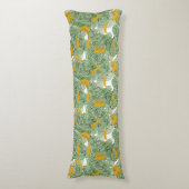 熱帯モダンバナナの緑のパターン ボディピロー (正面縦)
