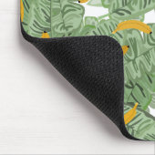 熱帯モダンバナナの緑のパターン マウスパッド (コーナー)