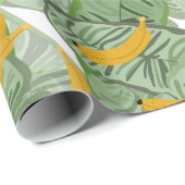 熱帯モダンバナナの緑のパターン ラッピングペーパー (ロールコーナー)