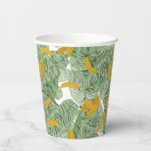 熱帯モダンバナナの緑のパターン 紙コップ (裏面)