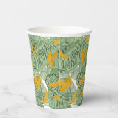 熱帯モダンバナナの緑のパターン 紙コップ (右)