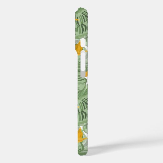 熱帯モダンバナナの緑の模様モノグラム Case-Mate iPhoneケース (裏面 / 左)