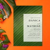 熱帯モダンバナナ結婚葉 招待状