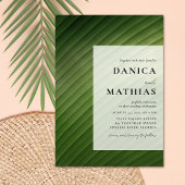 熱帯モダンバナナ結婚葉 招待状