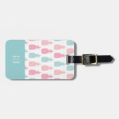 熱帯モダンパイナップルモノグラム ラゲッジタグ (正面横)