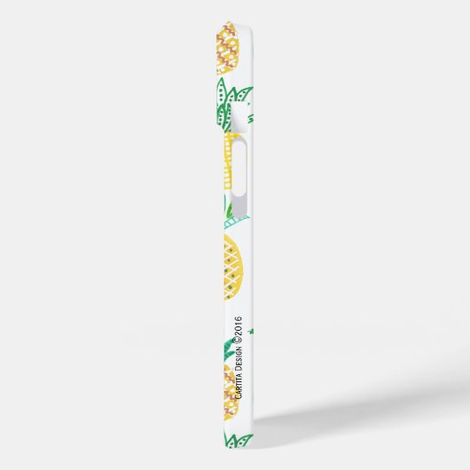 熱帯モダンパイナップル果実 |黄色の緑 Case-Mate iPhoneケース (裏面 / 左)