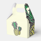 熱帯モダンパイナップル結婚式の引き出物箱 フェイバーボックス (裏面サイド)