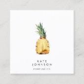 熱帯モダンパイナップルQRコードソーシャルメディア スクエア名刺 (正面)