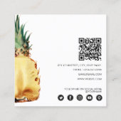 熱帯モダンパイナップルQRコードソーシャルメディア スクエア名刺 (裏面)