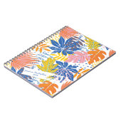 熱帯モダンパームピンクブルーイエロー ノートブック (左側)