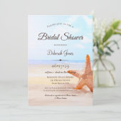 熱帯モダンヒトデ夏ブライダルシャワー 招待状 (スタンド正面)