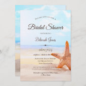 熱帯モダンヒトデ夏ブライダルシャワー 招待状 (正面/裏面)