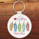 熱帯モダンビーチサンダル夏おもしろいビーチ キーホルダー (正面)