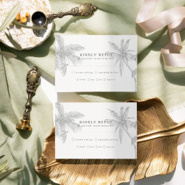 熱帯モダンビーチミニマ結婚リスト 出欠カード