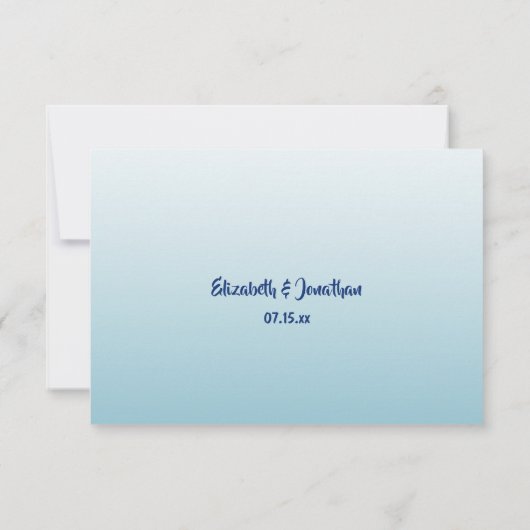 熱帯モダンビーチ海披露宴RSVP 出欠カード (裏面)