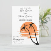 熱帯モダンビーチ海結婚式招待状 招待状 (スタンド正面)