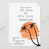 熱帯モダンビーチ海結婚式招待状 招待状 (正面/裏面)